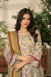 Lime Light Digital Printed Chamki Lawn 3 Piece Suit – Light Purple (U2501)